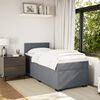 vidaXL Boxspringbett mit Matratze Dunkelgrau 90x200 cm Samt