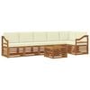 vidaXL Outdoor-Sofagarnitur 7 stk. Natur und Creme Polyester