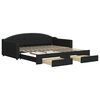 vidaXL Tagesbett Ausziehbar mit Schubladen Schwarz 100x200 cm Stoff