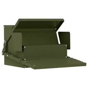 vidaXL H&uuml;hnertretfeeder Olive Gr&uuml;n 50 x 40 x 29 cm Kaltgewalzter Stahl