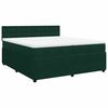 vidaXL Boxspringbett mit Matratze Dunkelgr&uuml;n 200x200 cm Samt