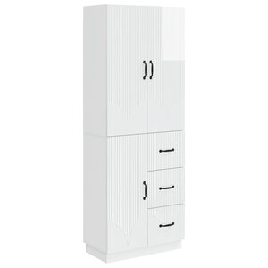 vidaXL Schrankset 2 pcs Hochglanz Wei&szlig; Holzwerkstoff