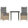 vidaXL 5-tlg. Garten-Essgruppe mit Kissen Beige Poly Rattan
