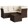 vidaXL 5-tlg. Garten-Sofagarnitur mit Kissen Braun Poly Rattan