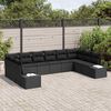 vidaXL Gartensofa-set mit Kissen 10 pcs Schwarz Poly-Rattan