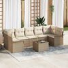 vidaXL Gartensofa-set mit Kissen 8 pcs Beige und Creme Poly-Rattan