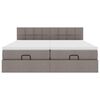 vidaXL Ottoman-Bett mit Matratzen & LEDs Taupe 180x200 cm Stoff