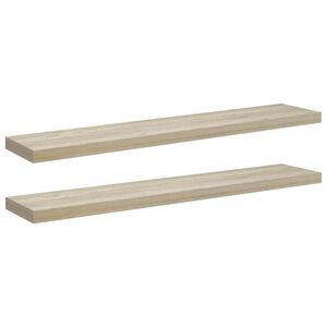 vidaXL Schwebende Wandregale 2 Stk. Eichefarben 120x23,5x3,8 cm MDF
