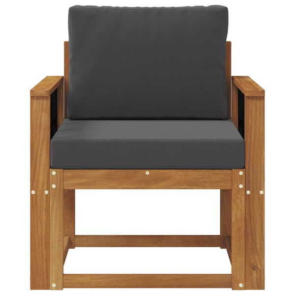 vidaXL Outdoor-Sofa Massives Akazienholz und Polyester Natur