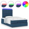 vidaXL Ottoman-Bett mit Matratze & LEDs Blau 120x200 cm Stoff