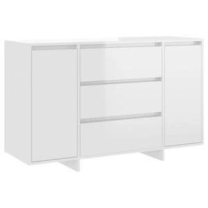 vidaXL Sideboard 3 Schubladen Hochglanz-Wei&szlig; 120x41x75cm Holzwerkstoff