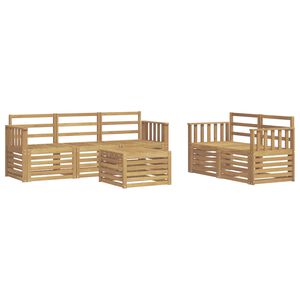 vidaXL Outdoor-Sofagarnitur 6 Stk. Wei&szlig; Massivholz Akazie