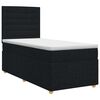 vidaXL Boxspringbett mit Matratze Schwarz 90 x 190 cm Stoff