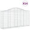vidaXL Gabionen mit Hochbogen 14Stk. 200x30x100/120cm Verzinktes Eisen