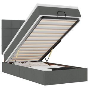 vidaXL Ottomane Bett mit Matratze & LEDs Dunkelgrau 80x200 cm Stoff