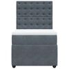 vidaXL Boxspringbett mit Matratze Dunkelgrau 100x200 cm Samt