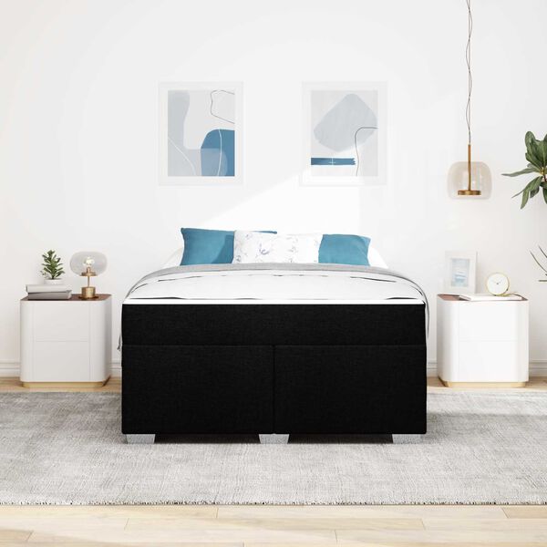 vidaXL Bettrahmen mit Matratze Schwarz 160 x 200 cm Stoff
