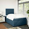 vidaXL Boxspringbett mit Matratze Blau 120x190 cm Samt