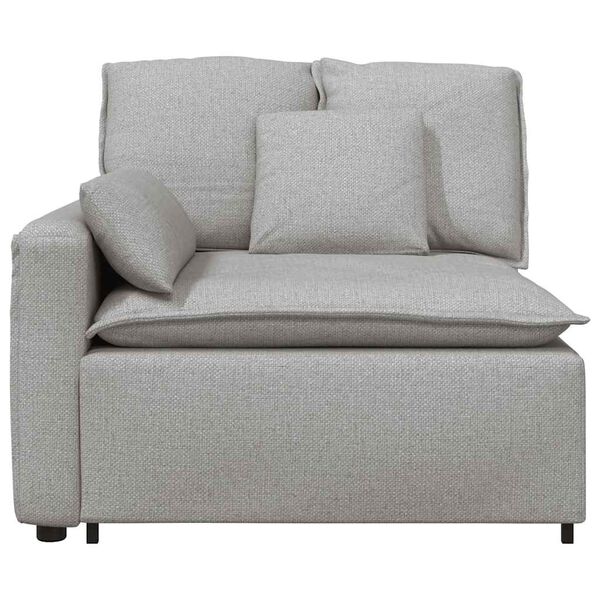 vidaXL Modulares Sofa Endmodul mit Armlehne Kissen Wolkengrau 100 cm