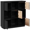 vidaXL Highboard Schwarz 110,5x35x117 cm Massivholz Kiefer