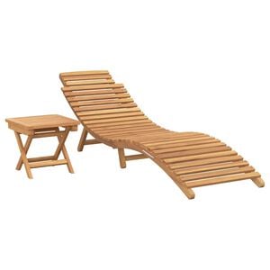 vidaXL Sonnenliege 2 stk. Massivholz Teak Braun