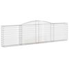 vidaXL Gabione mit Hochbogen 400x30x100/120 cm Verzinktes Eisen