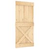 vidaXL Schiebet&uuml;r NARVIK Nat&uuml;rlich und Schwarz 95 x 210 cm (213,5 cm)