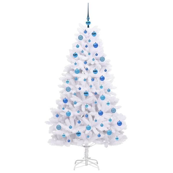 vidaXL K&uuml;nstlicher klappbarer Weihnachtsbaum Wei&szlig; 180 cm PVC und Stahl