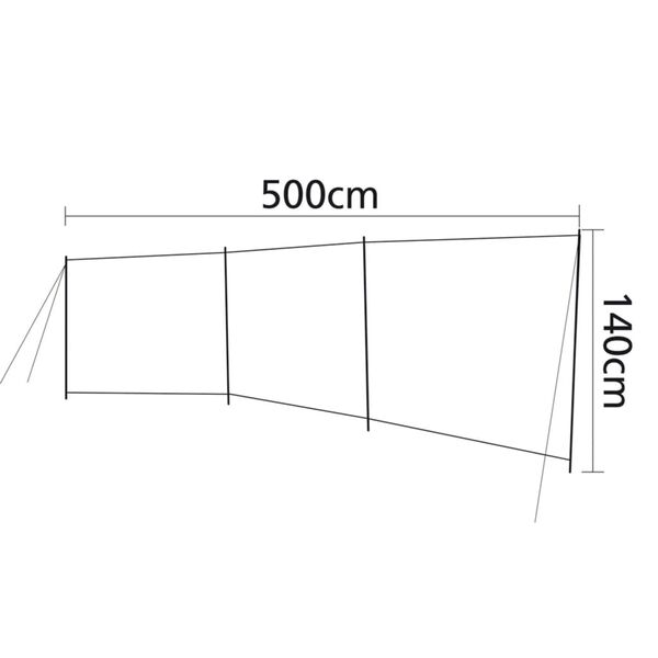 Bo-Camp Windschutz Popular 500&times;140 cm Grau und Anthrazit