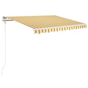 vidaXL Markise Automatisch Einziehbar 350x250 cm Gelb und Wei&szlig;