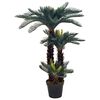 vidaXL K&uuml;nstliche Pflanze Cycas-Palme mit Topf Gr&uuml;n 125 cm