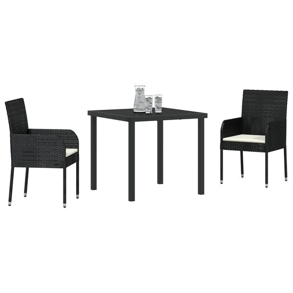 vidaXL Garten Essgruppe mit Kissen 5 pcs Grau Poly-Rattan