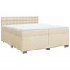 vidaXL Boxspringbett mit Matratze Creme 200x200 cm Stoff