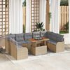 vidaXL Garten-Sofa-Set mit Speicher 10 pcs Beige Poly Rattan