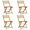 vidaXL Gartenst&uuml;hle 4 Stk. Klappbar Beige Massivholz Akazie