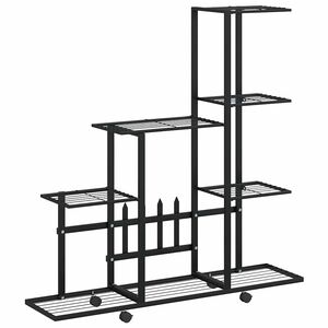 vidaXL Blumenst&auml;nder auf Rollen 94,5x25x92,5 cm Schwarz Metall