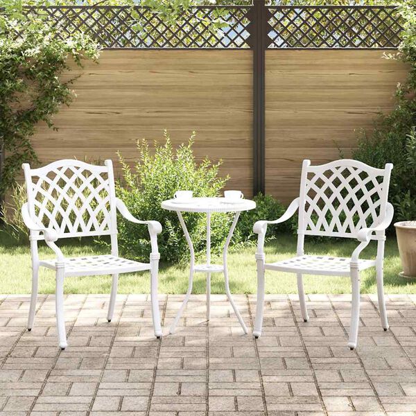 vidaXL Gartenstuhl 2 pcs Wei&szlig; 56 x 55 x 92,5cm Aluminium
