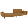 vidaXL Schlafsofa 2-Sitzer mit 2 Kissen Braun Samt
