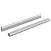 vidaXL Kleiderstange 2 stk. Silber 464 x 15 x 29 mm Aluminiumlegierung