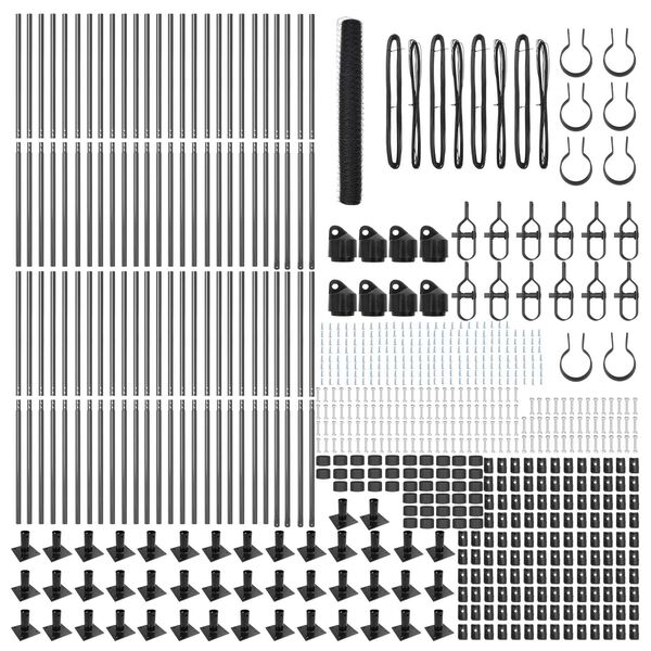 vidaXL Zaunpfosten Grau 100 x 1,2 m (50 mm Maschenweite) Stahl und PVC