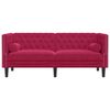 vidaXL Chesterfield-Sofa mit Nackenrollen 2-Sitzer Weinrot Samt
