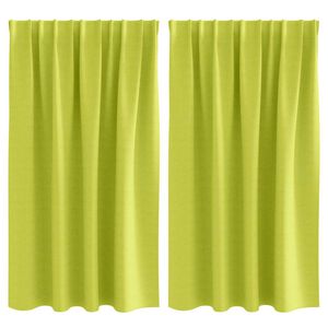 vidaXL Verdunkelungs-Vorh&auml;nge mit Ringen 2 pcs Gr&uuml;n 140 x 140 cm