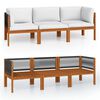 vidaXL 3-Sitzer-Gartensofa mit Kissen Holz Akazie & Seil