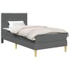 vidaXL Bettgestell mit Matratze Dunkelgrau 90 x 190 cm Stoff