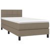 vidaXL Boxspringbett mit Matratze Taupe 90x190 cm Stoff