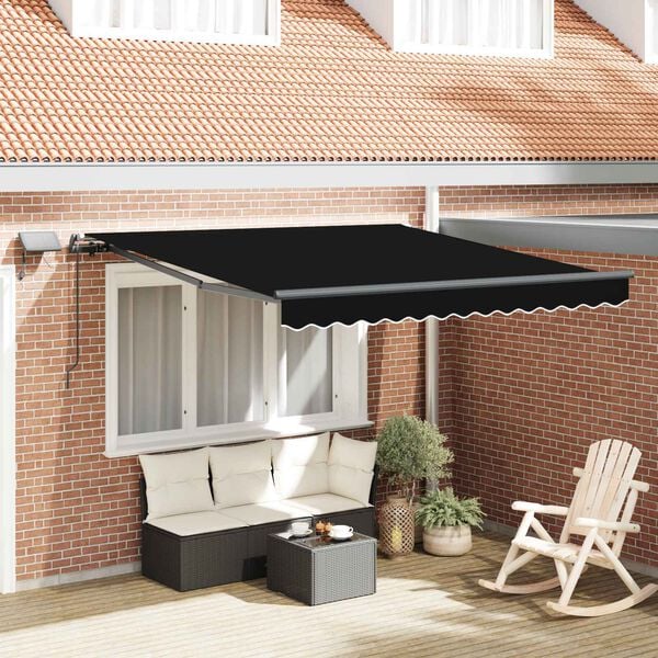 vidaXL Einziehbare Markise Schwarz 300 x 250 cm Stoff