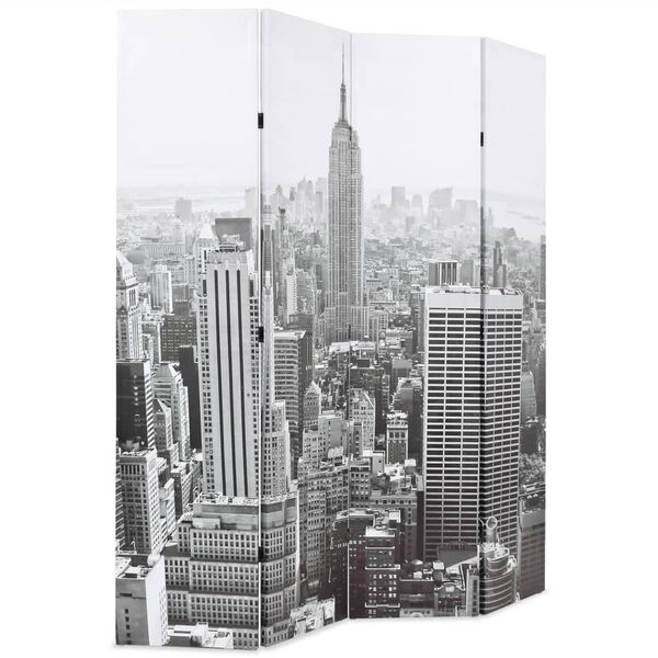 vidaXL Raumteiler klappbar 160 x 170 cm New York bei Tag Schwarz-Wei&szlig;