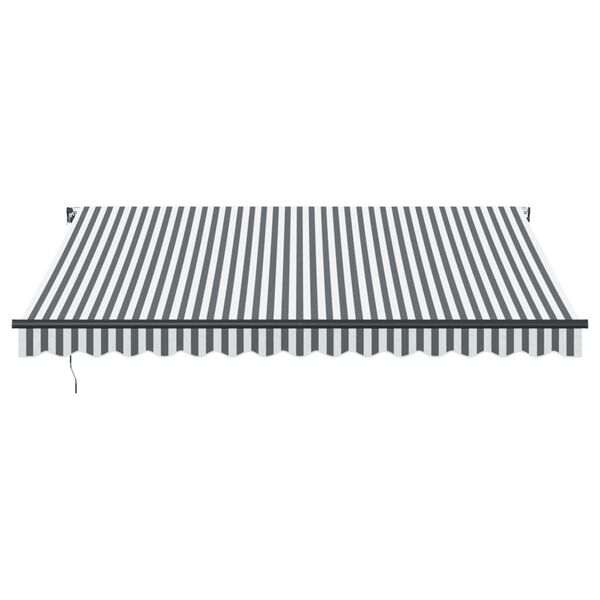 vidaXL Markise Manuell mit LEDs Anthrazit & Weiß 400x350 cm