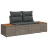 vidaXL Garten-Sofa-Set mit Kissen 7 pcs Grau Poly Rattan