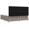 vidaXL LED Boxspringbett mit Matratze Taupe 200 x 200 cm Stoff